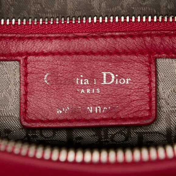CHRISTIAN DIOR Red Leather Shoulder Bag - Picture 10 of 11